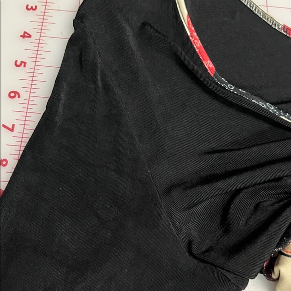 HAND JIVE Y2K Boho Grunge Slinky Floral V-Neck w/Tie Seam Edge Split Cuff Maxi S - Picture 11 of 15